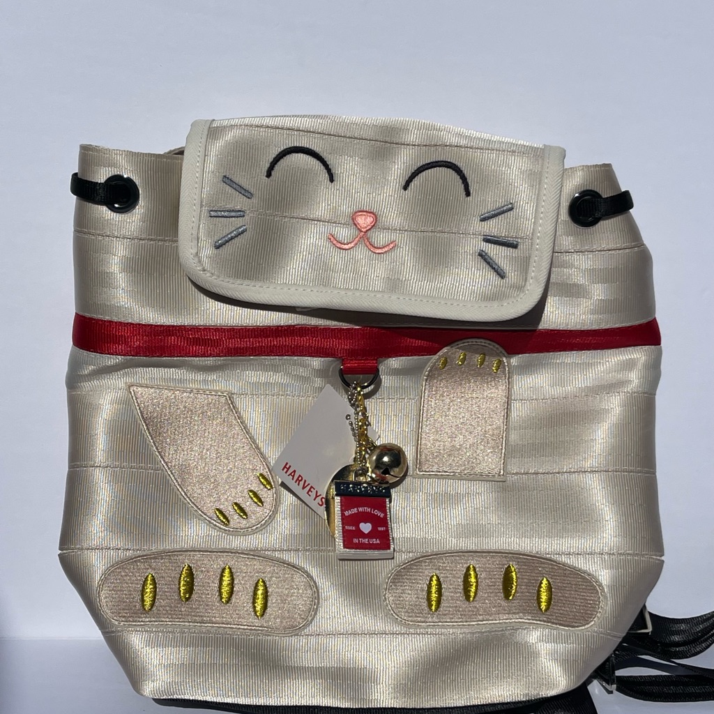 Harveys Lucky Kitty Maneki-Neko Cat Backpack Purse Collectors Series New